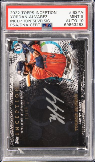 2022 Topps Inception Silver Signings #ISS-YA Yordan Alvarez Signed ...