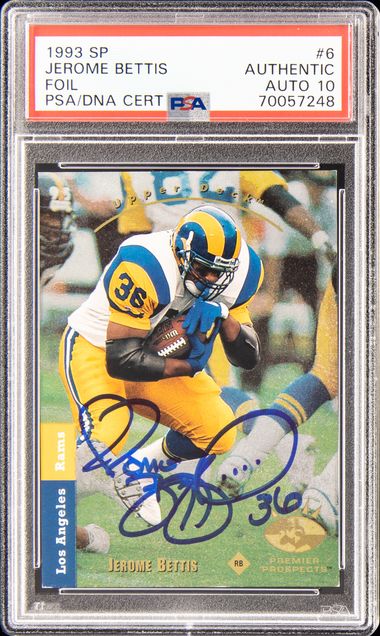 1993 Upper Deck SP Foil #6 Jerome Bettis Signed Rookie Card - PSA  Authentic, PSA/DNA GEM MT 10 on Goldin Auctions