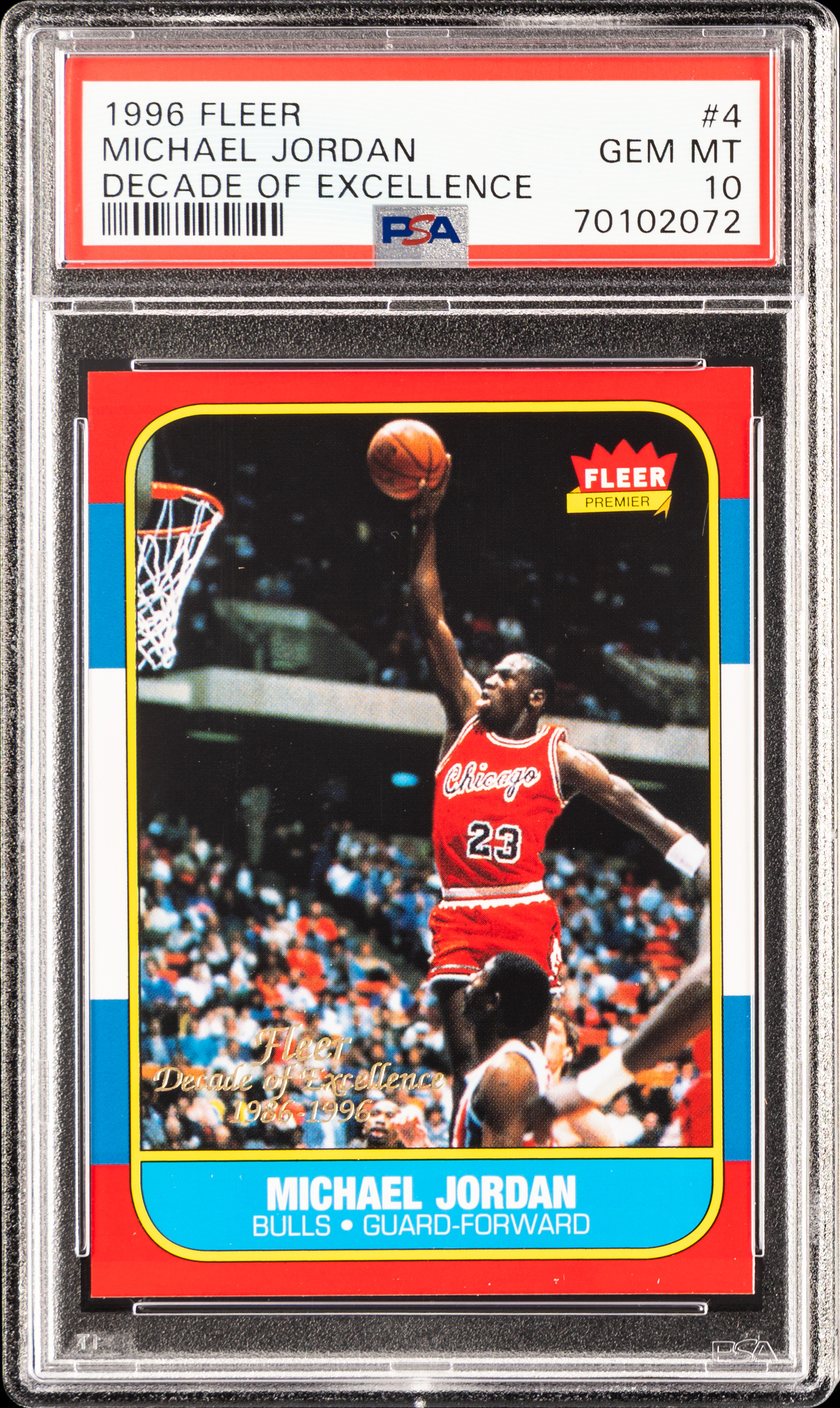 1996-97 Fleer Decade Of Excellence #4 Michael Jordan – PSA GEM MT 10