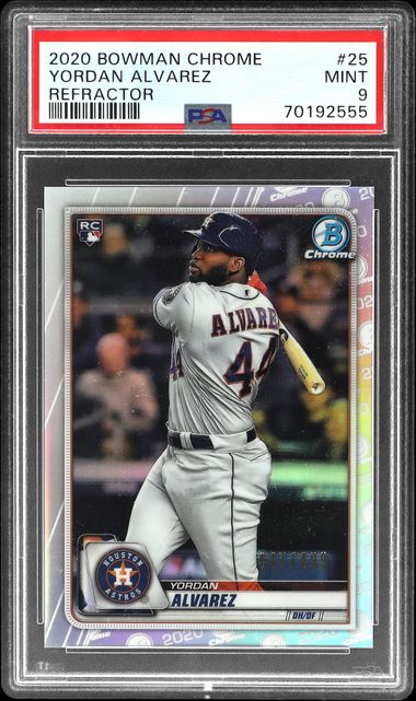 2020 Bowman Chrome Refractor #25 Yordan Alvarez Rookie Card – PSA