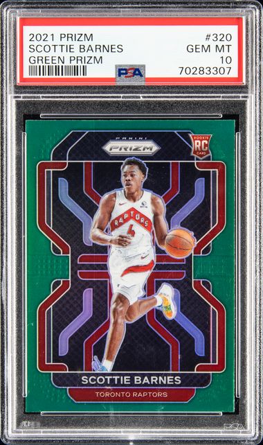 2021 Panini Prizm Green Prizm 320 Scottie Barnes Rookie Card – PSA