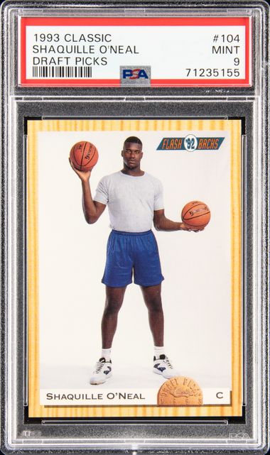 1992 Topps Draft Pick #362 SHAQUILLE O'NEAL Orlando Magic - PSA 9