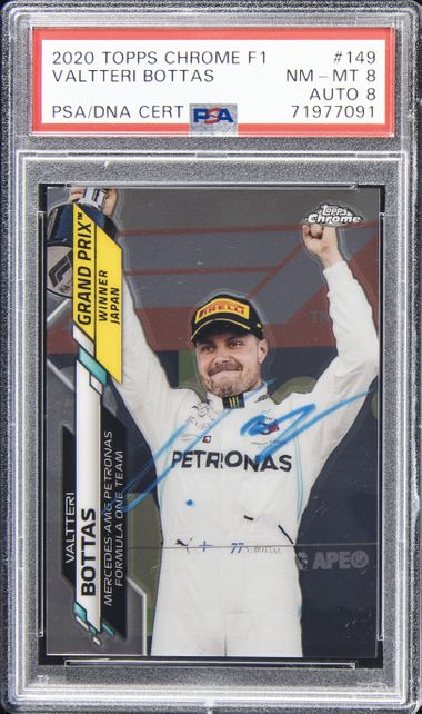 2020 Topps Chrome Formula 1 #149 Valtteri Bottas – PSA NM-MT 8 on