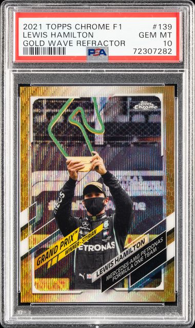 2021 Topps Chrome Formula 1 Gold Wave Refractor #139 Lewis 