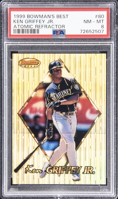 1999 Bowman's Best Atomic Refractor #80 Ken Griffey Jr. (#020/100