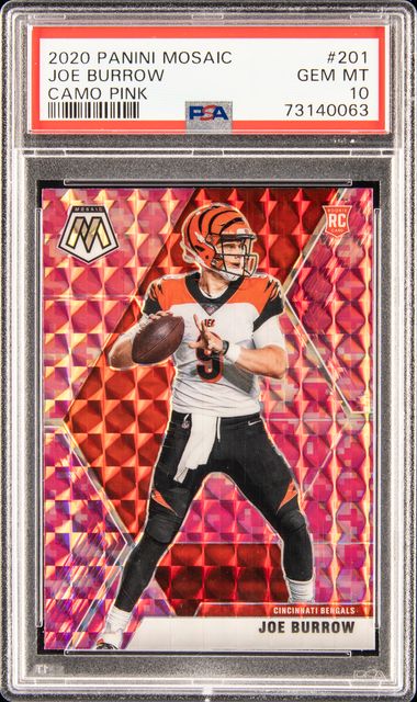 2020 Panini Prizm Rookie Gear Relics Pink #1 Joe Burrow Relic Rookie Card -  PSA NM-MT 8 on Goldin Auctions