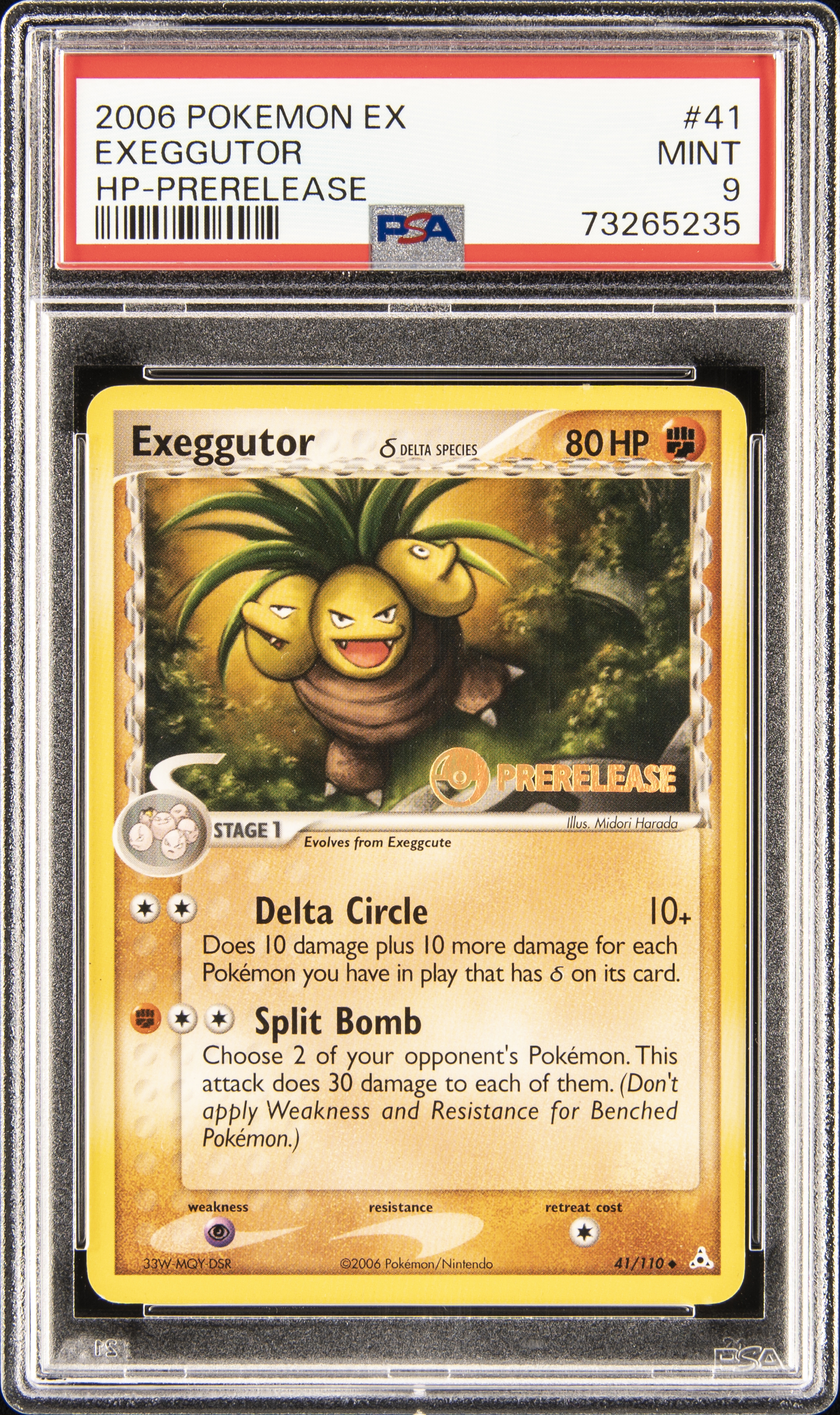 2006 Pokemon Ex Holon Phantoms Prerelease #41 Exeggutor – PSA MINT 9