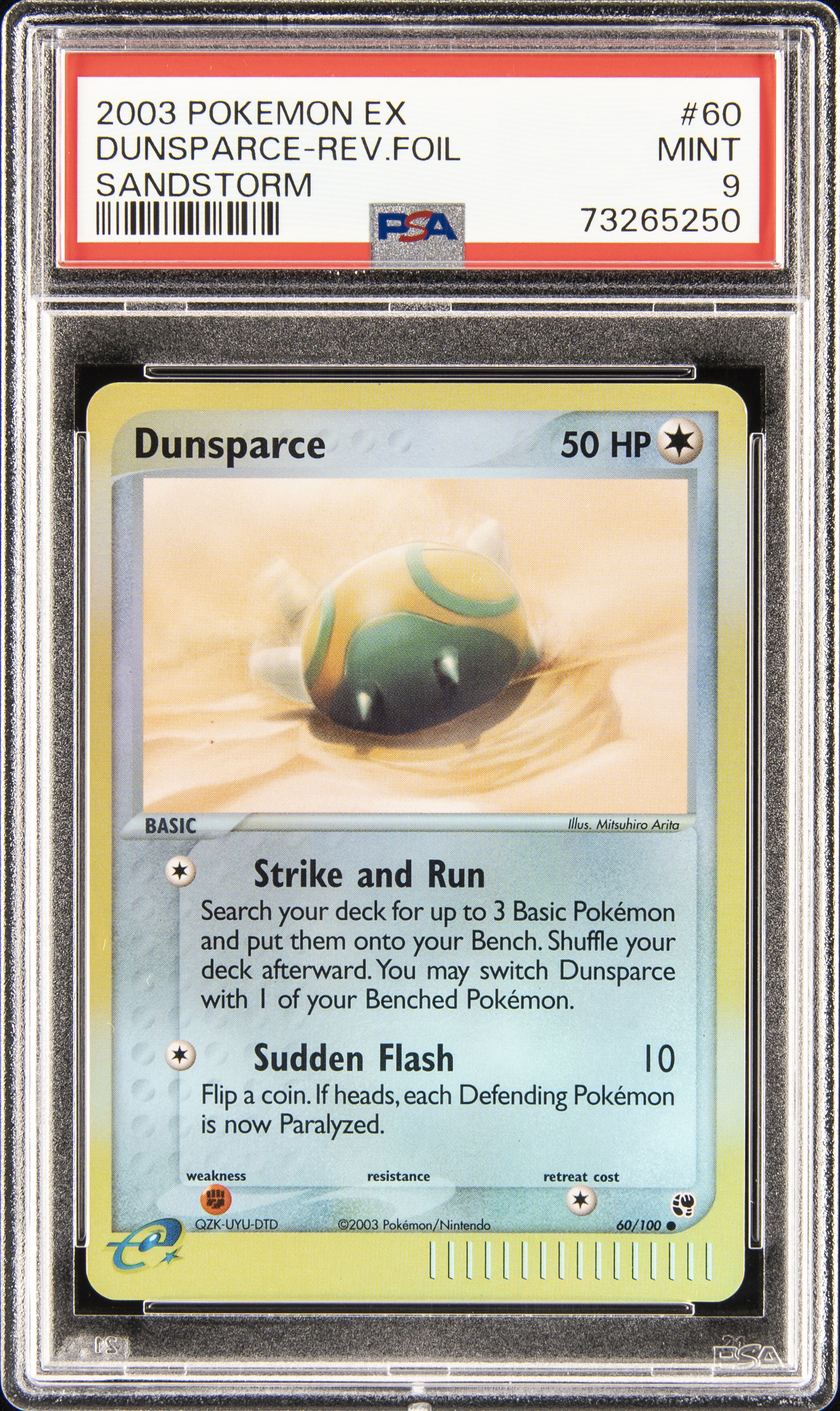 2003 Pokemon EX Sandstorm Reverse Foil #60 Dunsparce – PSA MINT 9