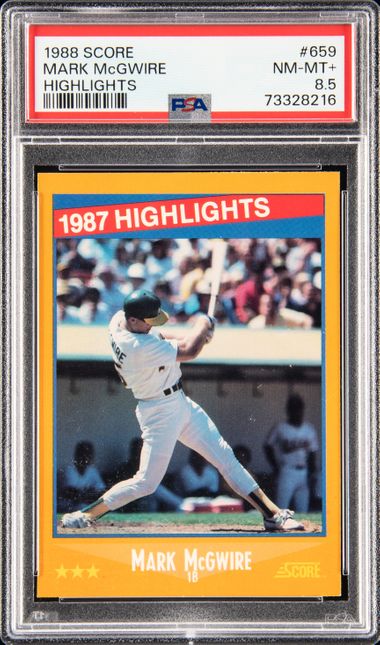 1987 TOPPS MARK MCGWIRE #366 OAKLAND ATHLETICS PSA 8 NM-MT