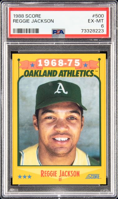 1988 Score #500 Reggie Jackson A's - NM-MT