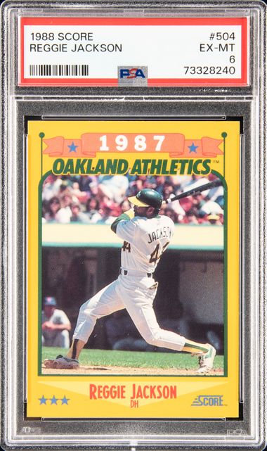 1988 Score #504 Reggie Jackson A's - NM-MT