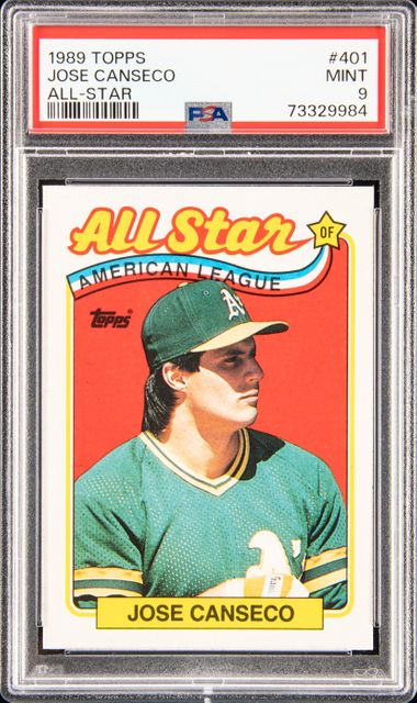 1987 Jose Canseco Toops All Star Rookie 620 PSA 9 Mint 