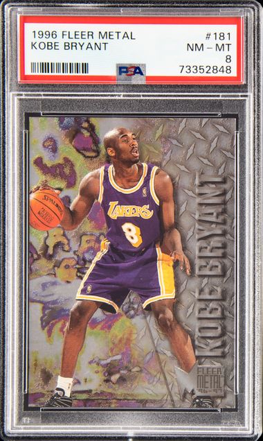 1996-97 Fleer Metal #181 Kobe Bryant Rookie Card - PSA NM-MT 8 on