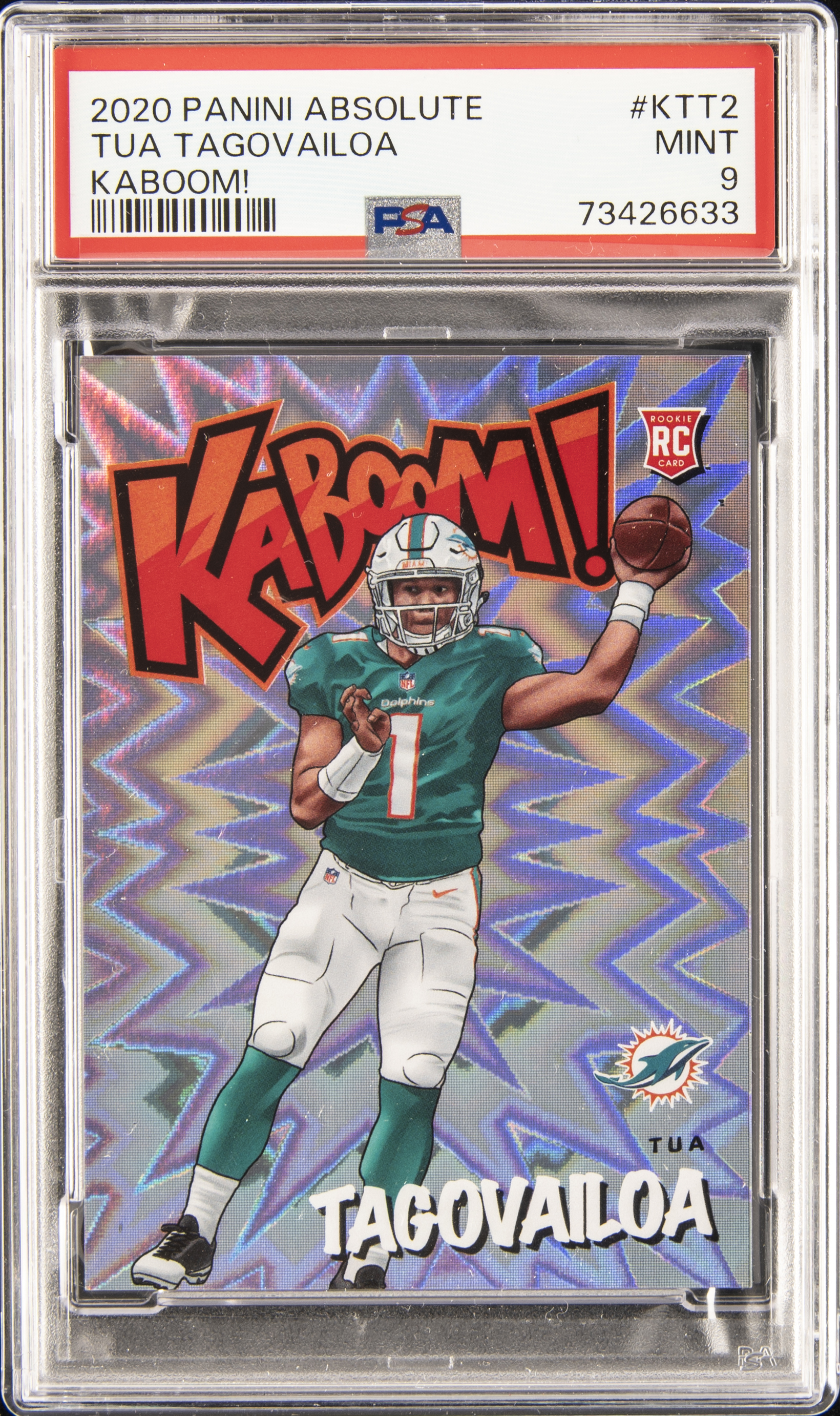 2020 Panini Absolute Kaboom! #K-TT2 Tua Tagovailoa Rookie Card – PSA MINT 9