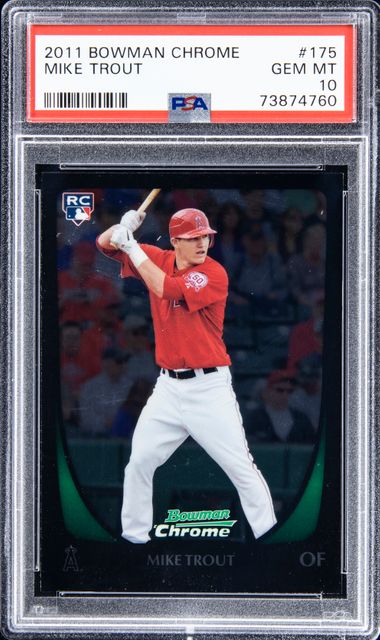 MIKE TROUT 2009 BOWMAN CHROME DRAFT AUTO #BDPP89 GEM PSA 10 10 ANGELS