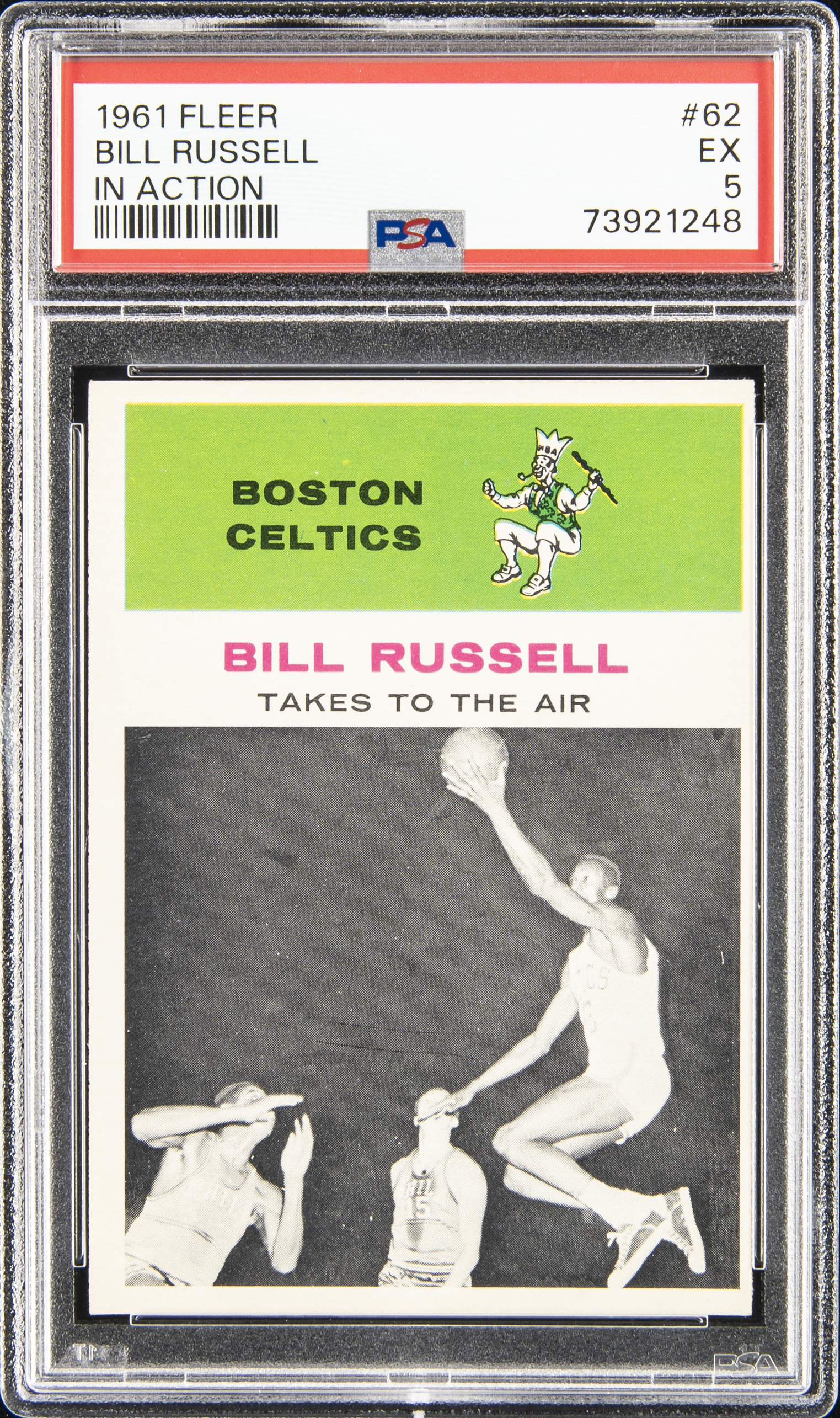 1961-62 Fleer In Action #62 Bill Russell – PSA EX 5