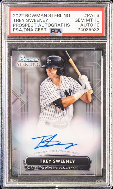 2022 Bowman Sterling Prospect Autographs Pats Trey Sweeney – PSA