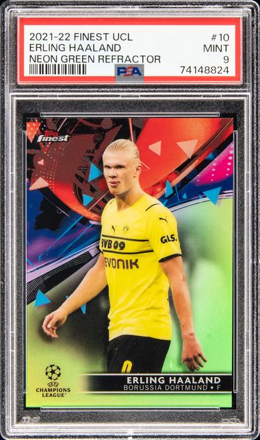 2021-22 Topps Finest UEFA Champions League Neon Green Refractor 