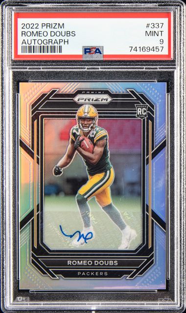 2022 Panini Prizm Autograph #337 Romeo Doubs Signed Rookie Card – PSA MINT  9 on Goldin Auctions