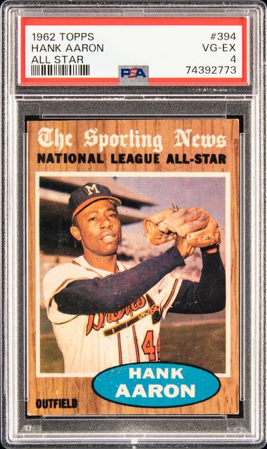  1974 Topps Regular (Baseball) Card# 4 Hank Aaron 1962