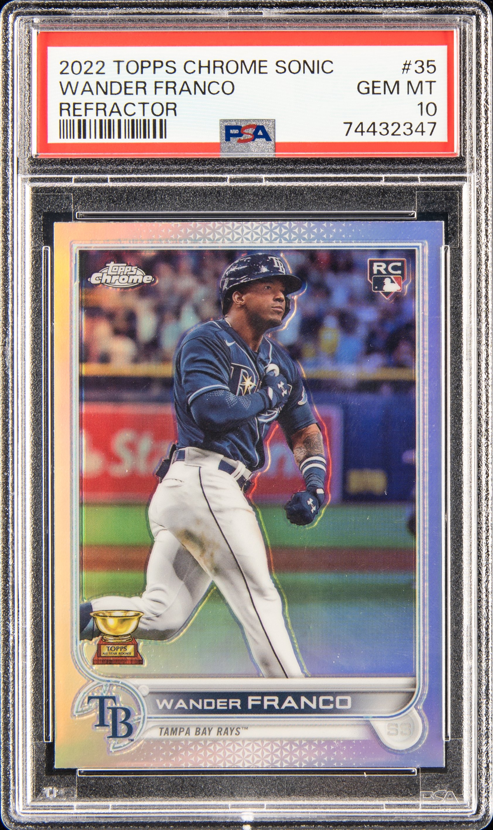 2022 Topps Chrome Sonic Refractor #35 Wander Franco Rookie Card – PSA GEM MT 10