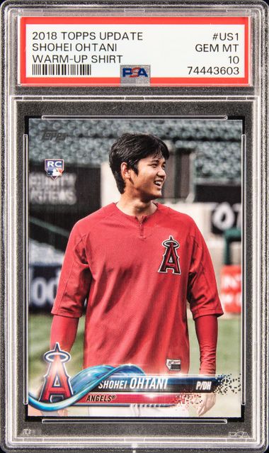 2018 Topps Update #US1 Shohei Ohtani Pitching In Red Jersey Rookie RC PSA 10