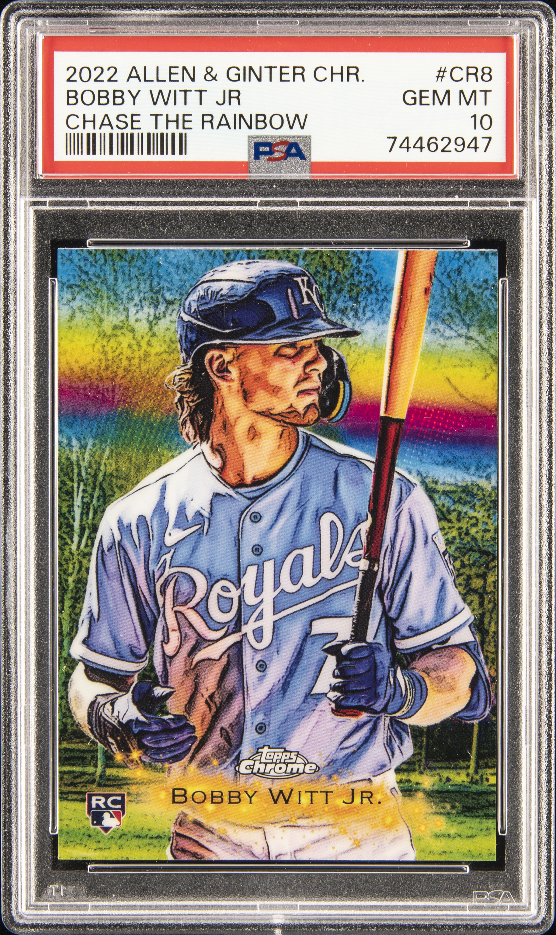 2022 Topps Allen & Ginter Chrome Chase The Rainbow #CR8 Bobby Witt Jr PSA 10