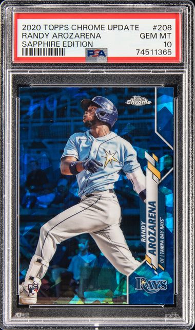 2020 Topps Chrome Update Sapphire Edition #208 Randy Arozarena PSA