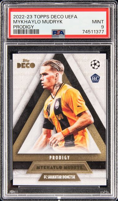 2022-23 Topps Deco UEFA Prodigy Mykhaylo Mudryk Rookie Card– PSA