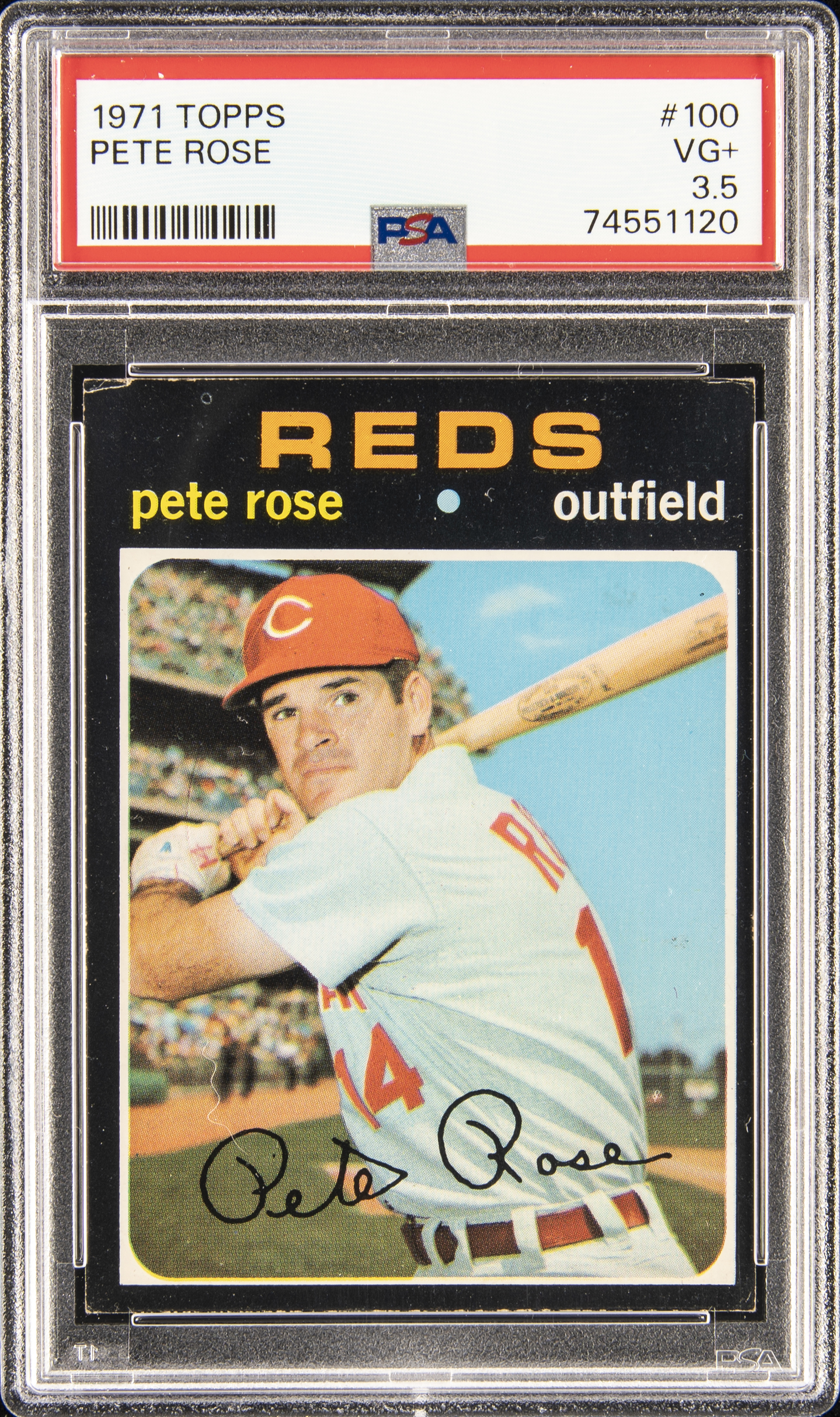 1971 Topps #100 Pete Rose – PSA VG+ 3.5