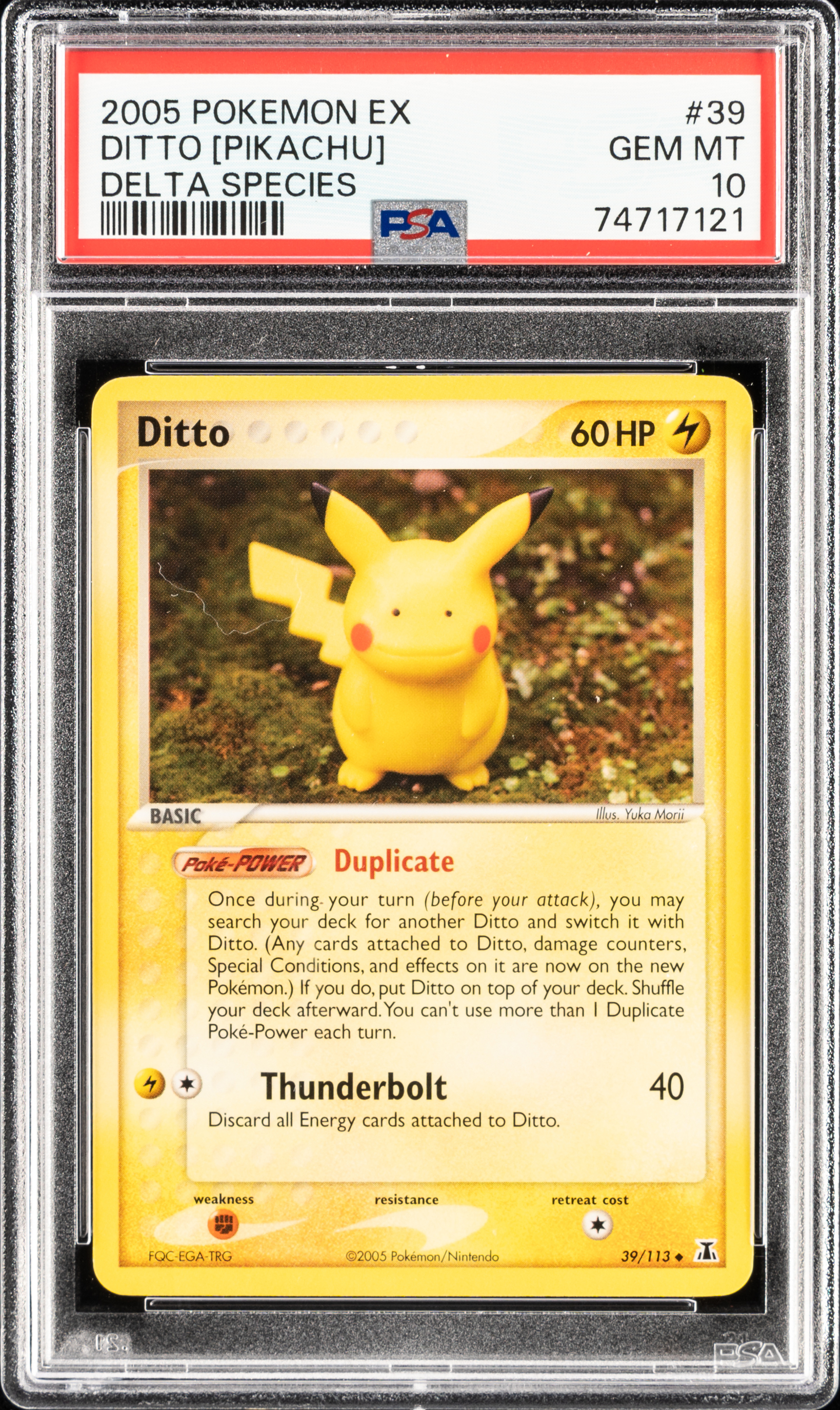 2005 Pokemon Ex Delta Species 39 Ditto [Pikachu] – PSA GEM MT 10