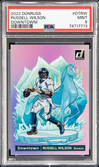 2022 Panini Donruss Downtown Dtrw Russell Wilson – PSA MINT 9 on