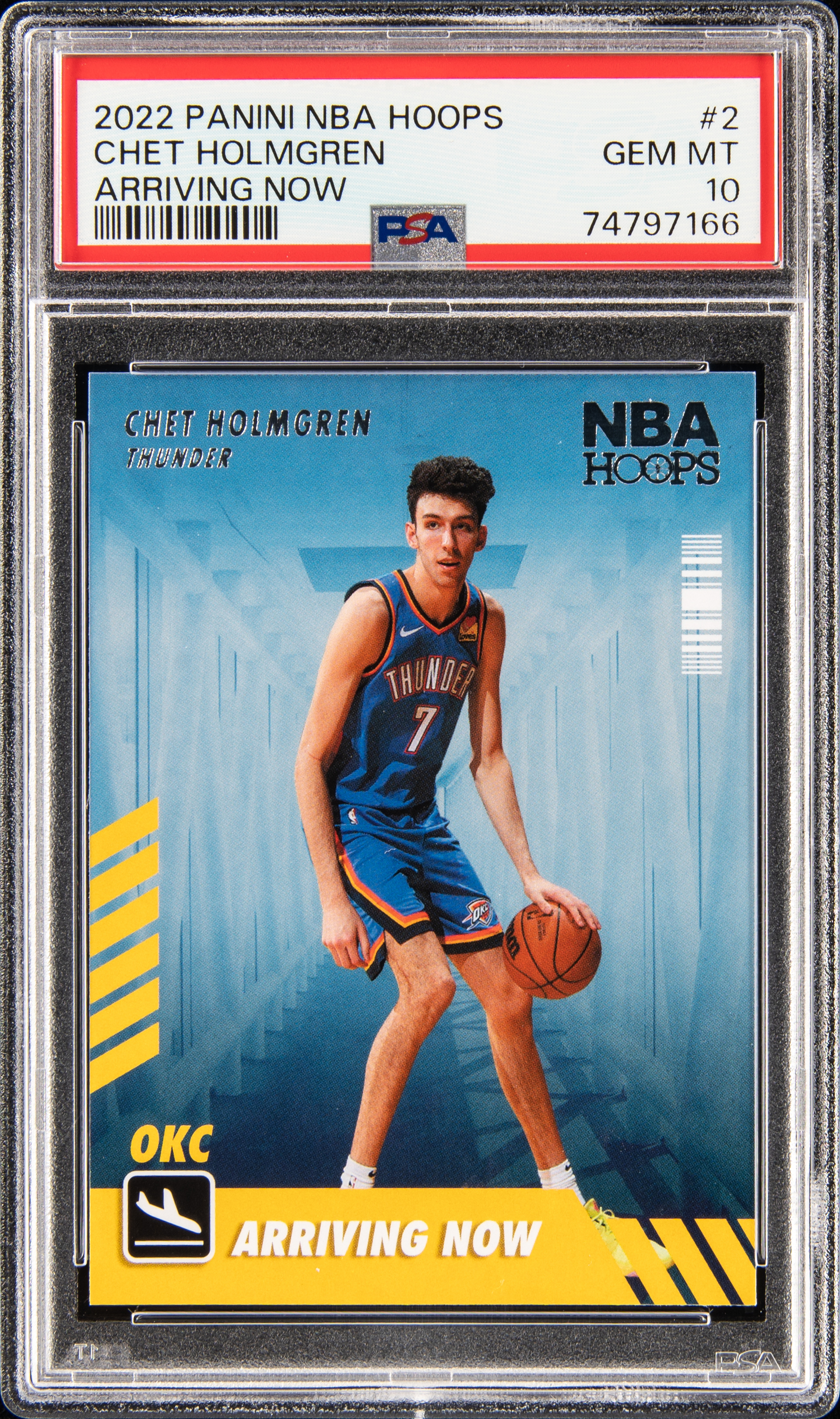 2022 Panini NBA Hoops Arriving Now #2 Chet Holmgren Rookie Card – PSA GEM MT 10