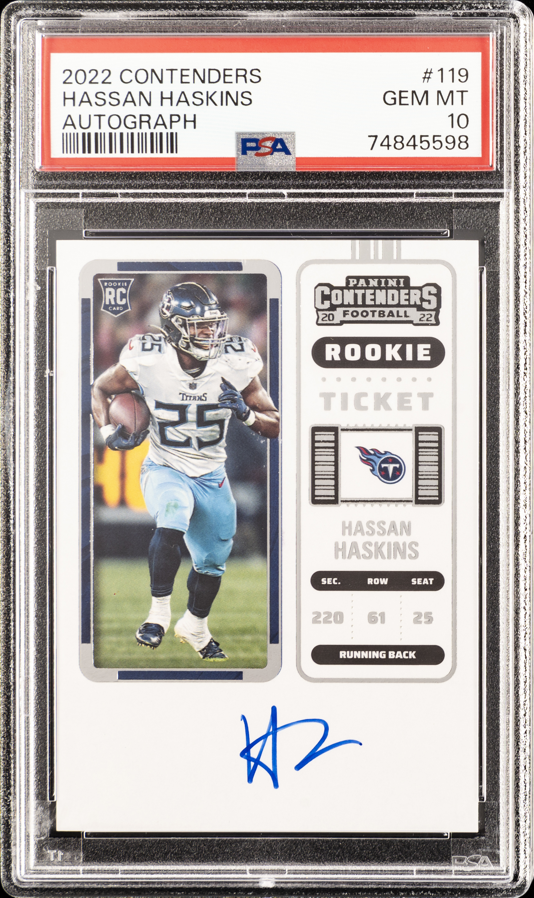 2022 Panini Contenders Autograph 119 Hassan Haskins – PSA GEM MT 10