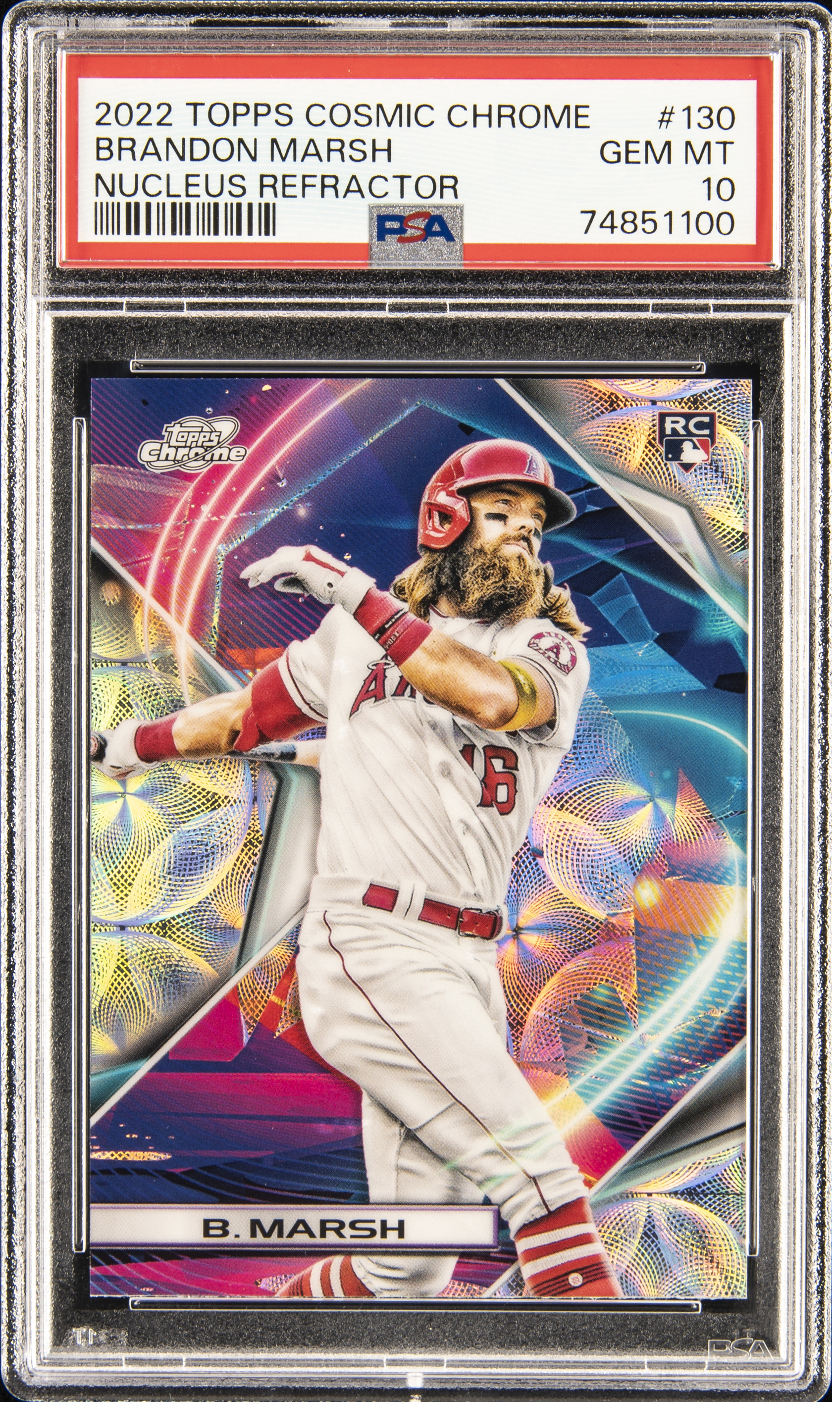 2022 Topps Cosmic Chrome Nucleus Refractor 130 Brandon Marsh – PSA GEM MT 10