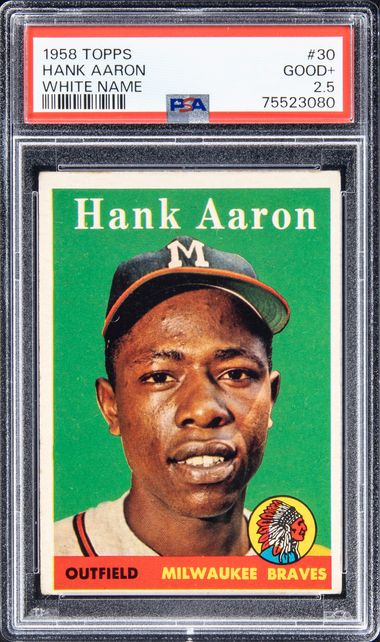 1958 Topps #418 Mickey Mantle/Hank Aaron World Series Batting Foes