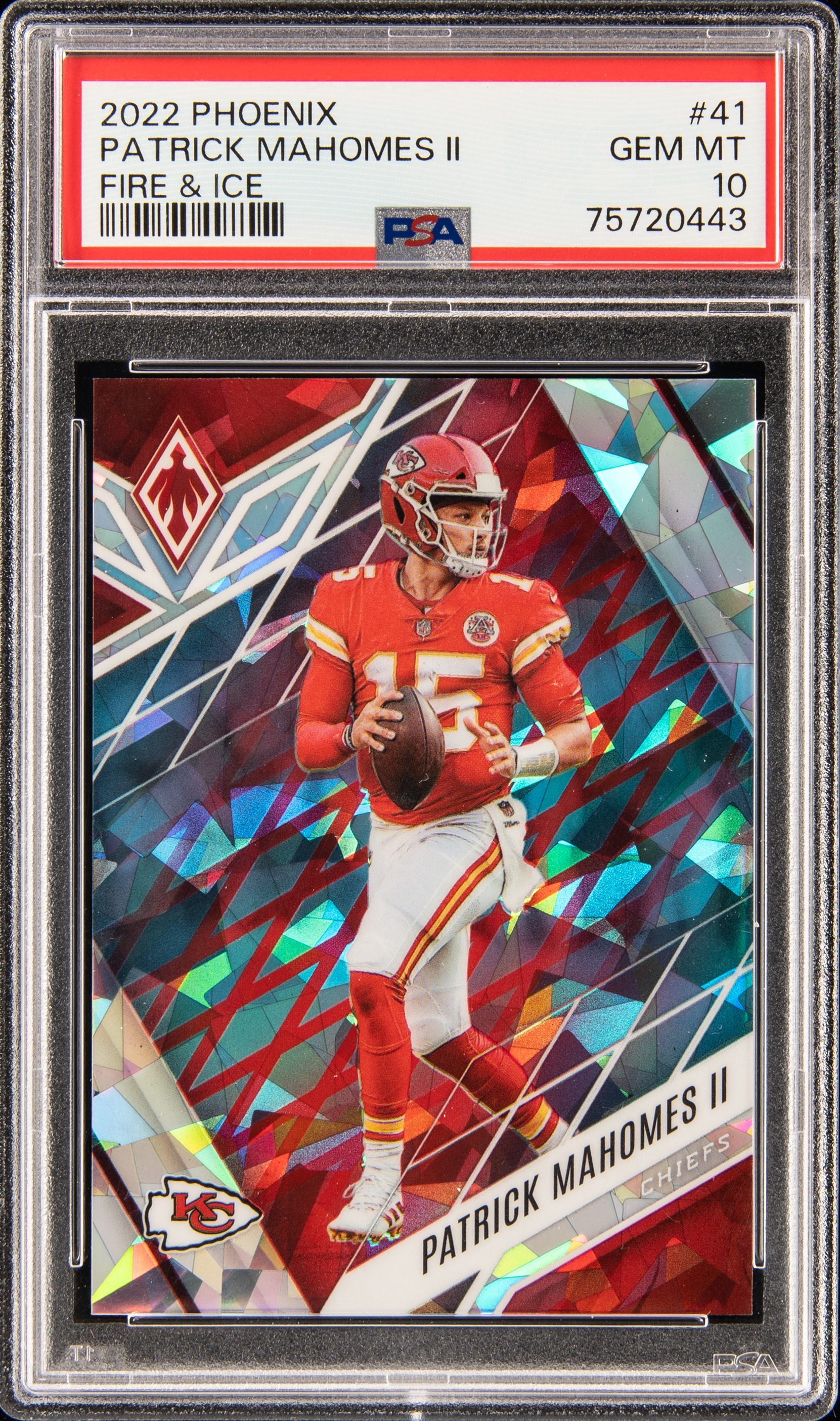 2022 Panini Phoenix Fire & Ice #41 Patrick Mahomes II (#16/50) – PSA GEM MT 10