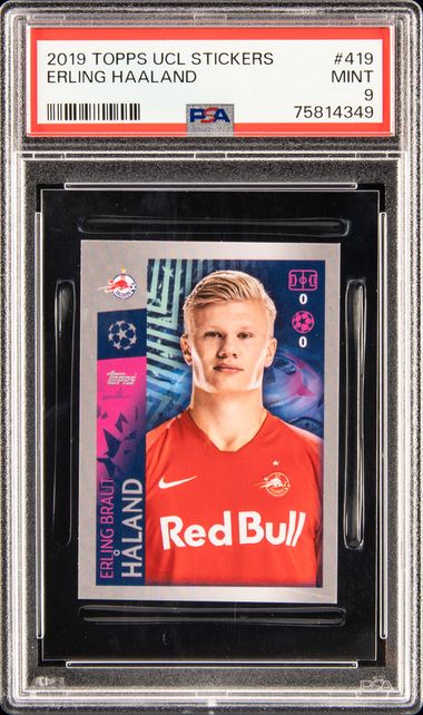 2019 Topps Uefa Champions League Stickers 419 Erling Haaland – PSA