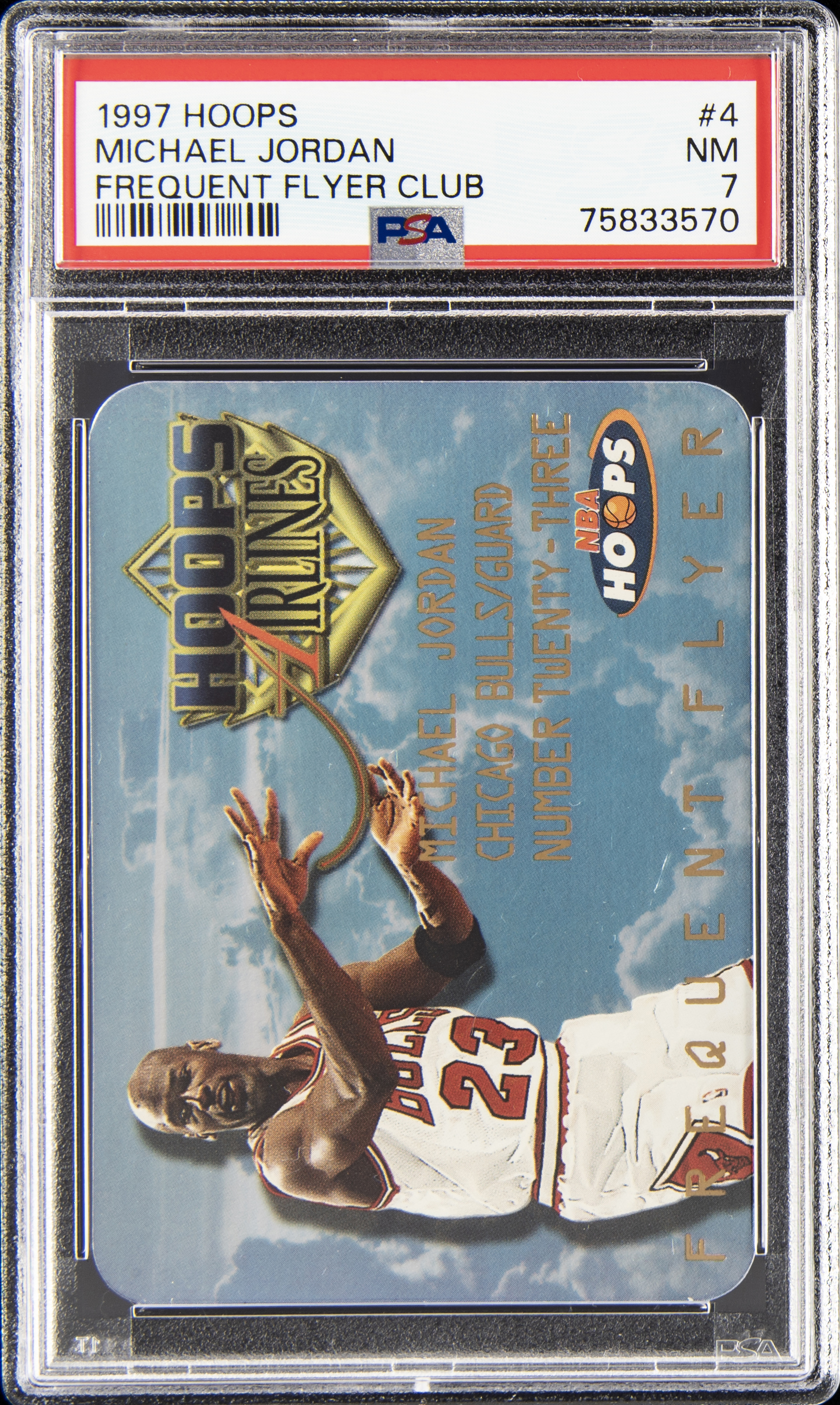 1997 Hoops Frequent Flyer Club #4 Michael Jordan PSA 7