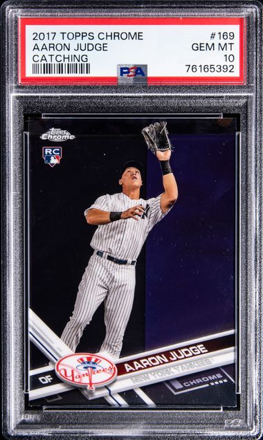 2017 Topps Chrome 1987 Topps 87T8 Aaron Judge RC PSA 10 Gem 