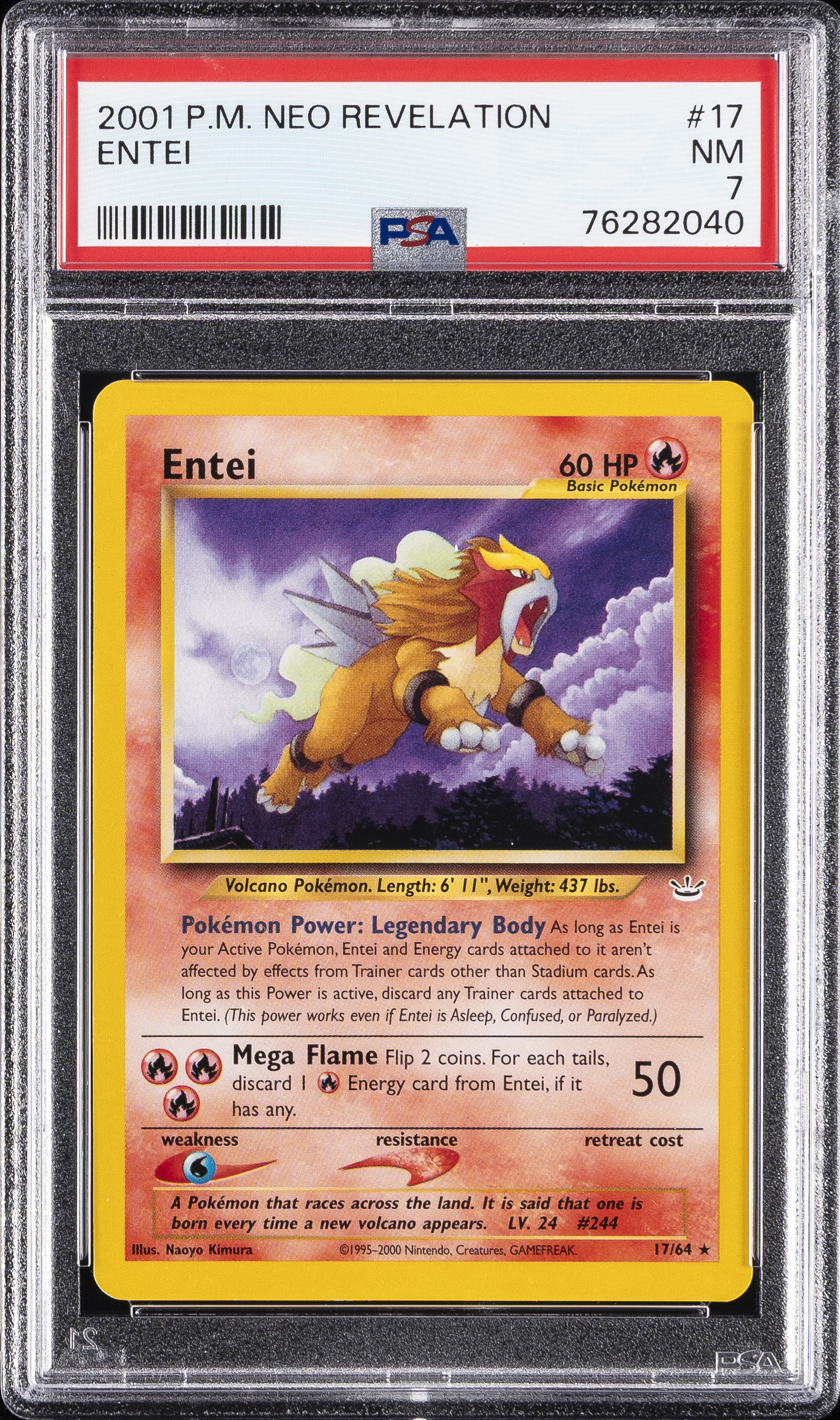 2001 #17 Entei PSA 7 Neo Revelation Pokemon