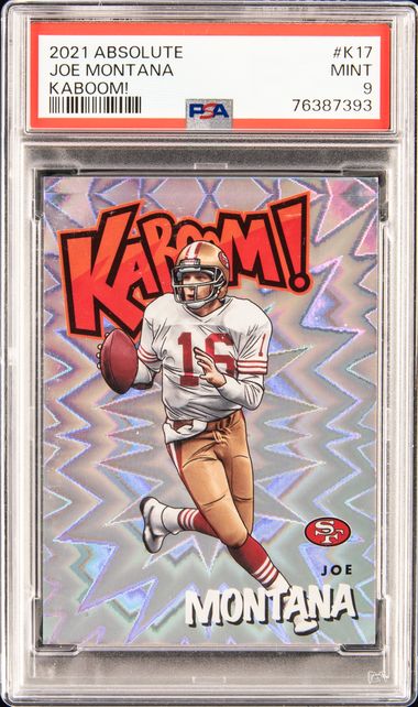 2021 Panini Absolute Kaboom! K17 Joe Montana – PSA MINT 9 on