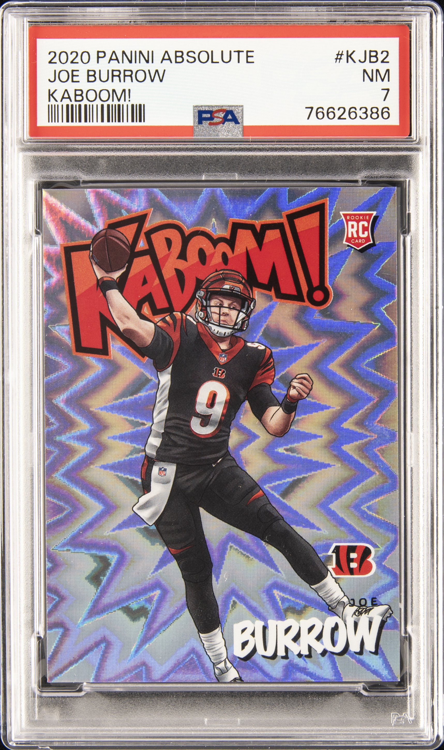 2020 Panini Absolute Kaboom! #K-JB2 Joe Burrow Rookie Card – PSA NM 7