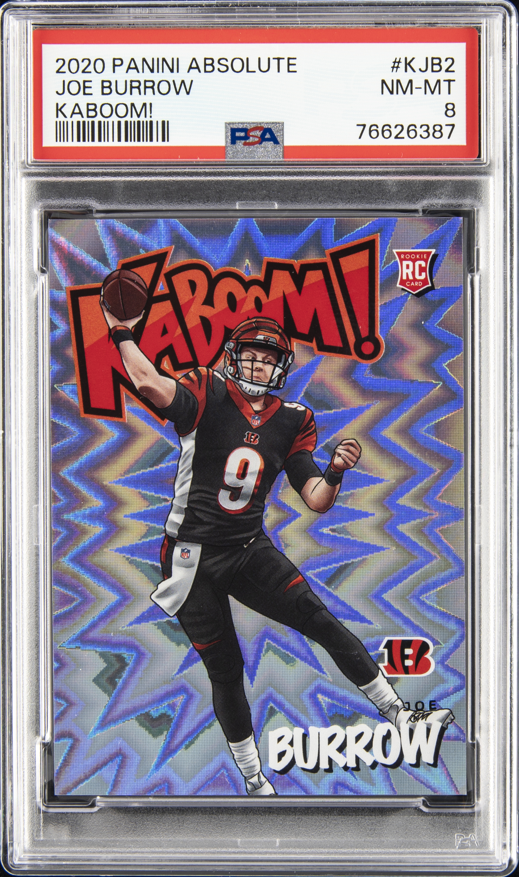 2020 Panini Absolute Kaboom! Kjb2 Joe Burrow Rookie Card – PSA NM-MT 8