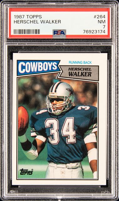 Sold at Auction: 1984 TOPPS USFL HERSCHEL WALKER PSA 8 ROOKIE CARD