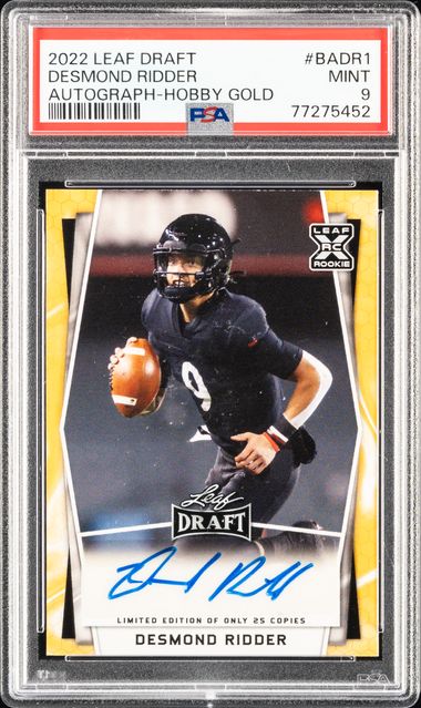 2022 Leaf Draft - Autographs - Red Football Cards