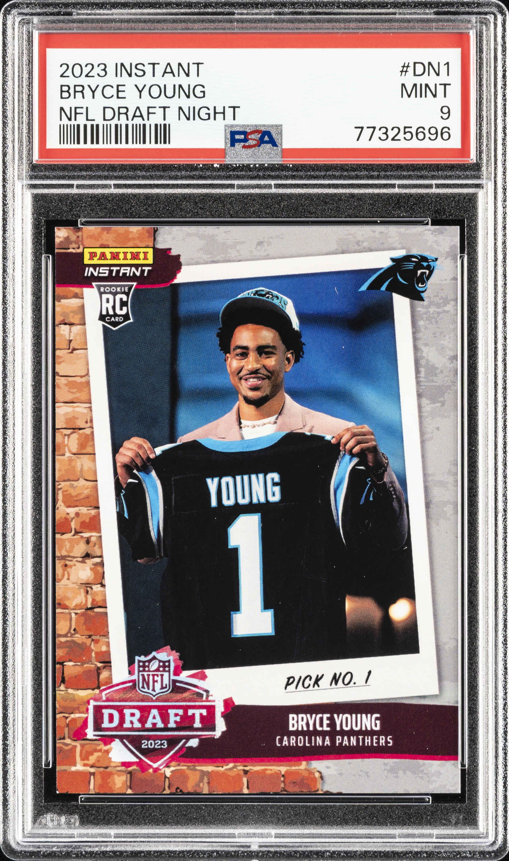 2023 Panini Instant NFL Draft Night Dn1 Bryce Young PSA 9