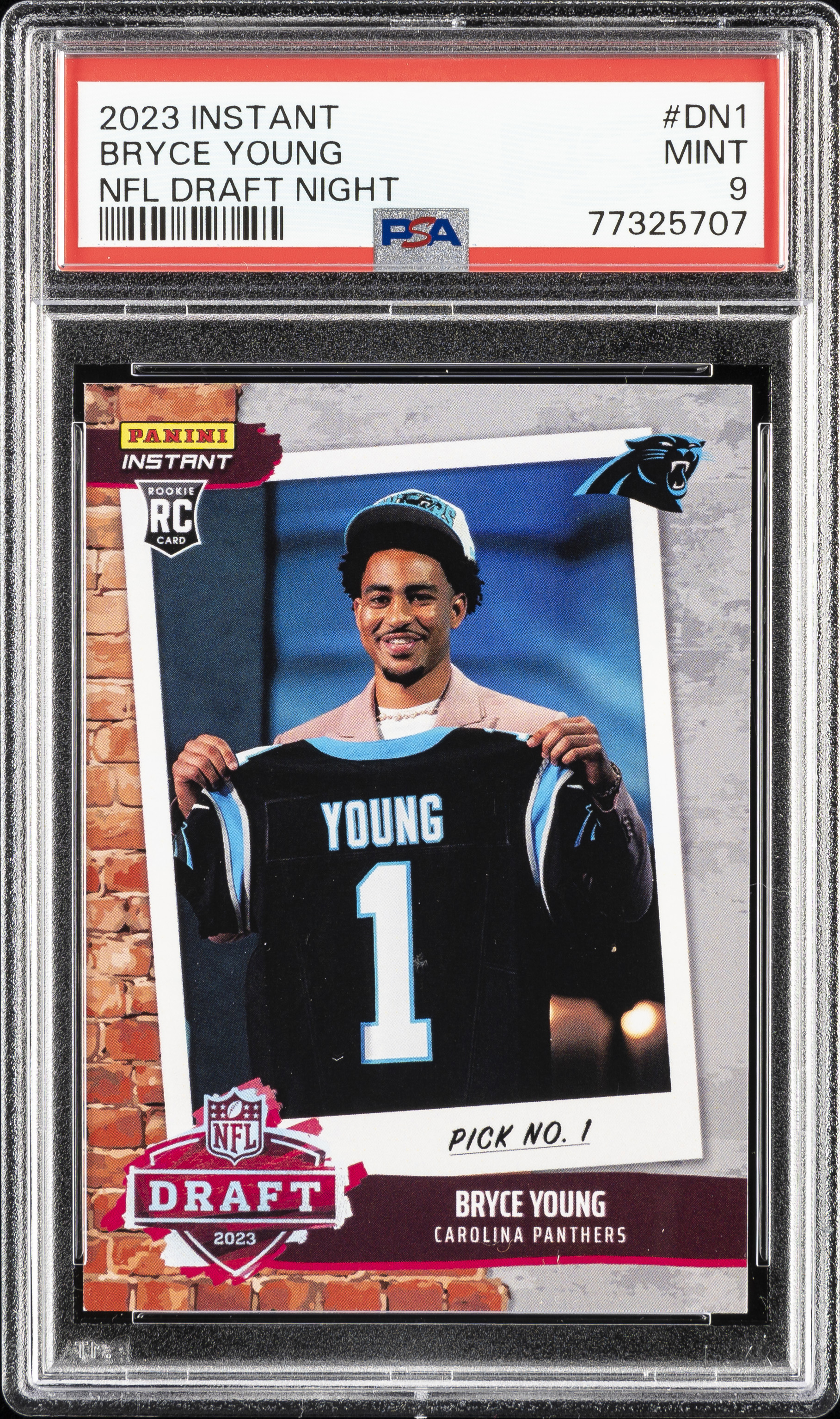 2023 Panini Instant NFL Draft Night #DN1 Bryce Young Rookie Card – PSA MINT 9