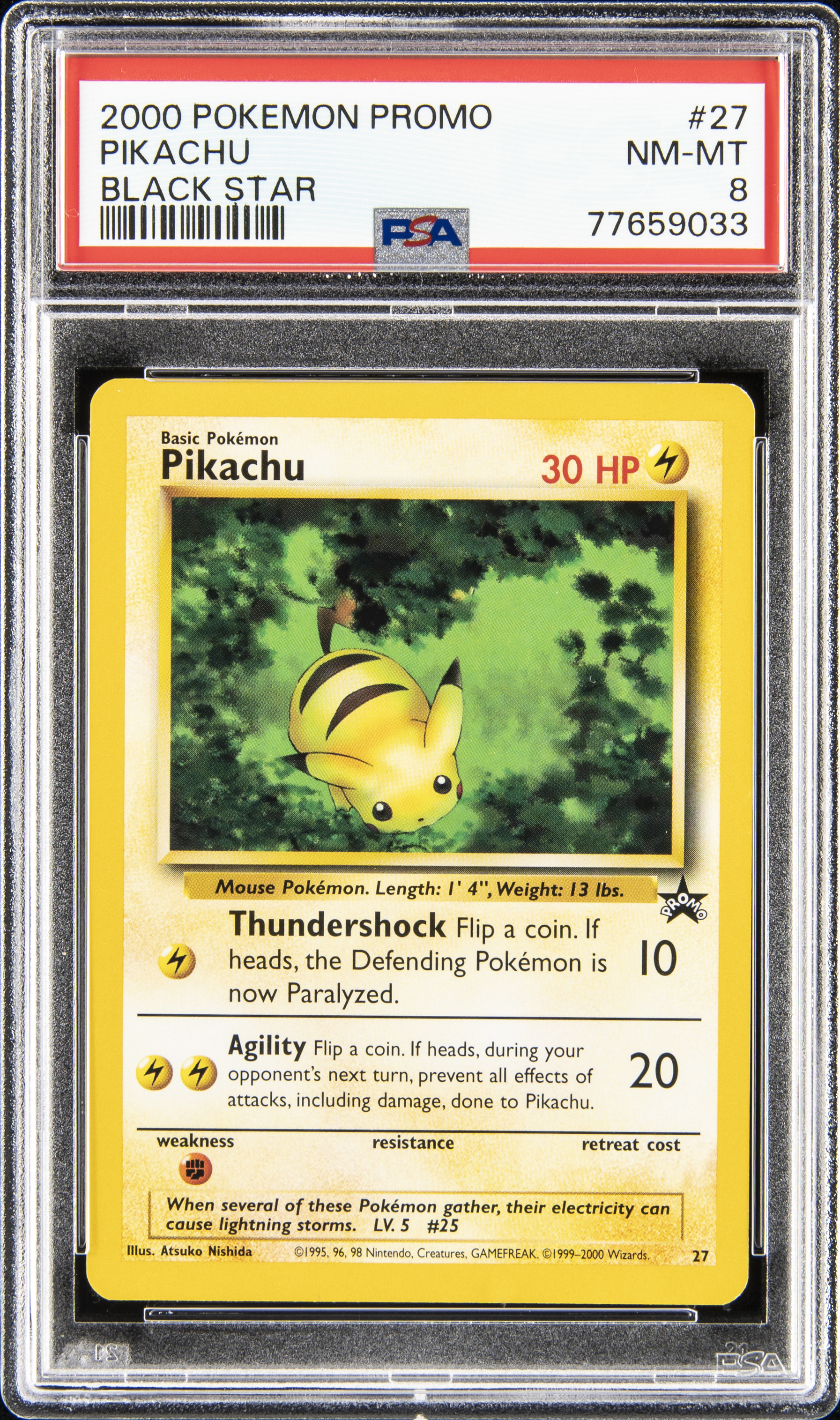 2000 Pokemon Promo Black Star 27 Pikachu – PSA NM-MT 8