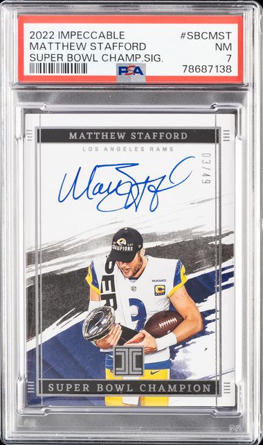Matthew Stafford Los Angeles Rams Autographed Football Visor w